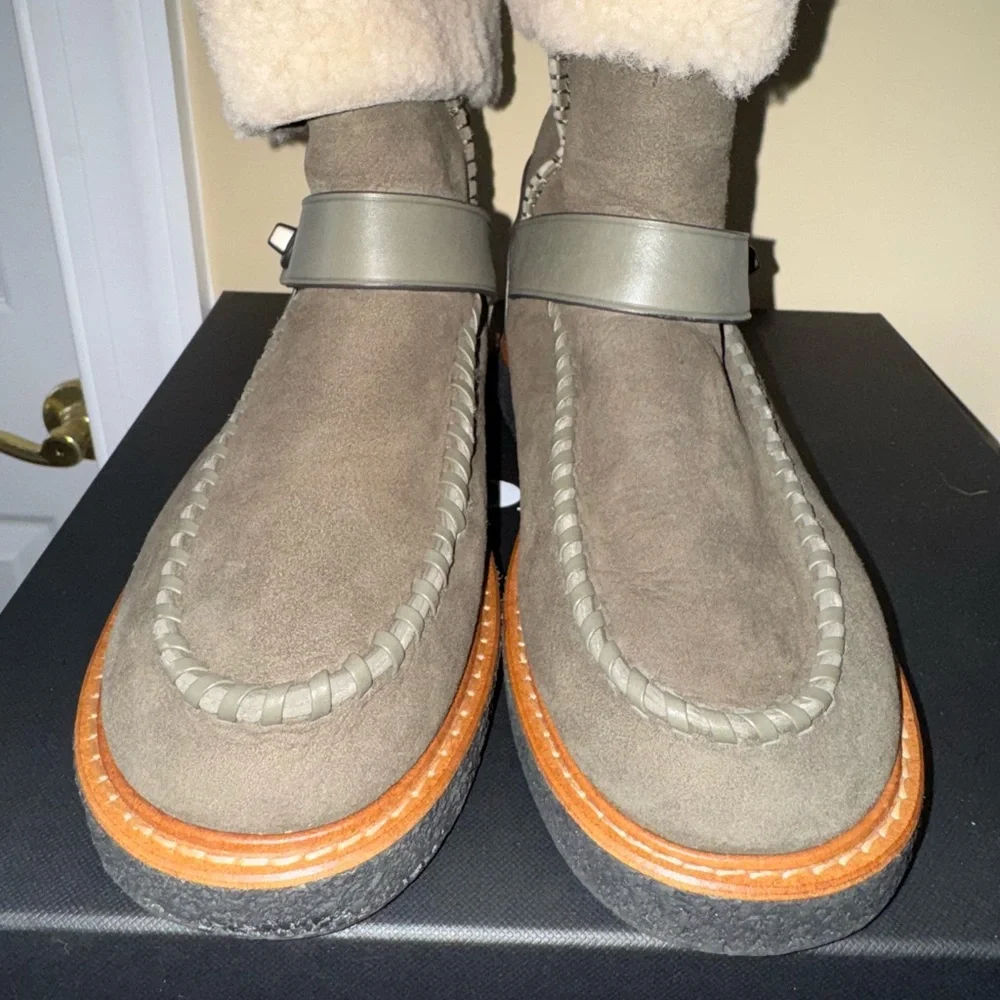 COACH  Shearling-Lined Moto Boots Suede size 8 NEW NIB - Picture 7 of 14